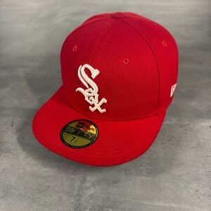 Chicago White Sox Hat New Era Cap 7 1/4 All Red Fitted 59Fifty Alternate MLB‎